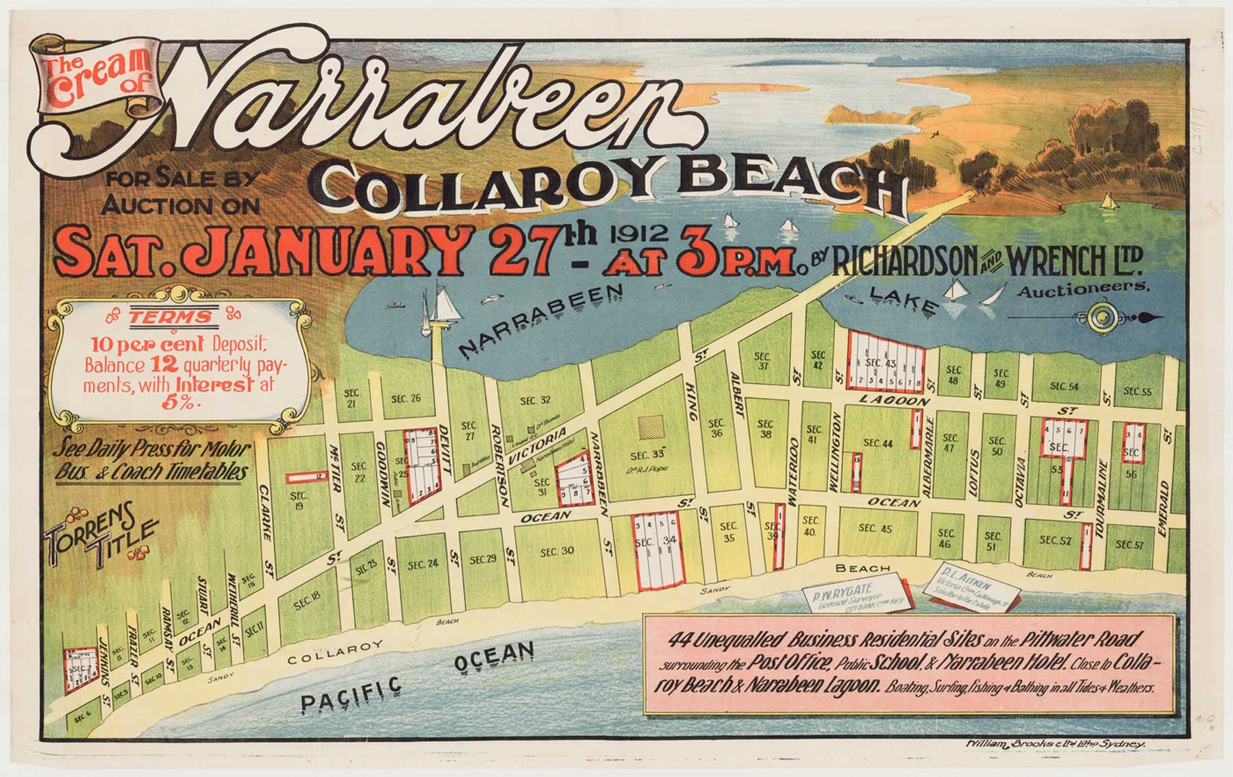 Narrabeen the Cream 1912 Poster
